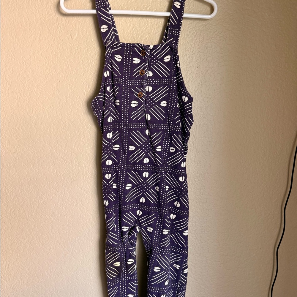 Charming Kids Overalls in Purple Pattern